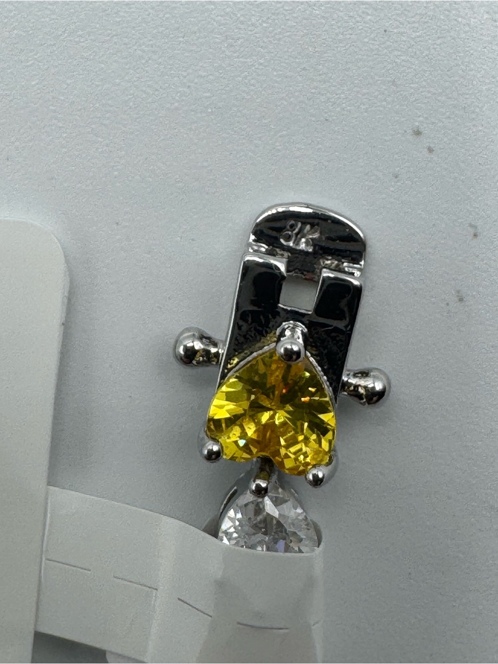 18k 12.5ct Canary Heart Tennis Bracelet - Picture 11 of 12